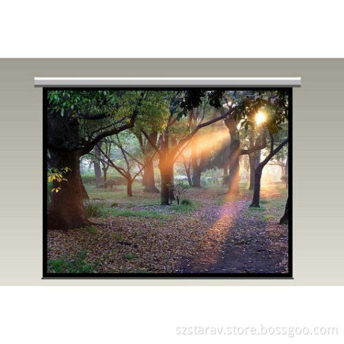 Large motorized projection screen